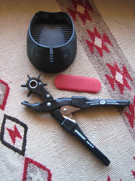 Tools of the Trade: Easyboot Glove, Power Strap and Sprenger hole punch.